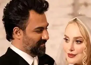 پست جنجالی و عاشقانه بابک انصاری تازه داماد سینمای ایران و همسر آرام جعفری: نیست بر لوح دلم جز الف قامت یار!