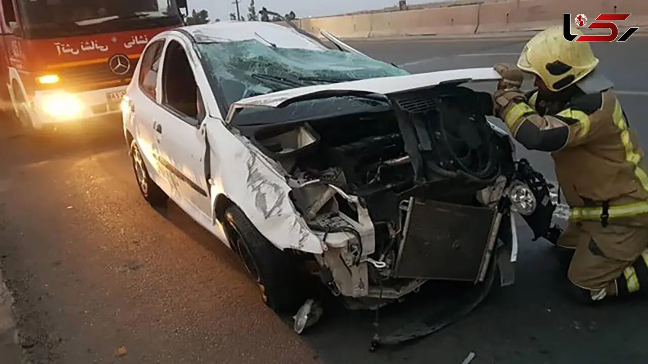 تصادف مرگبار پژو 206 در ازنا + عکس
