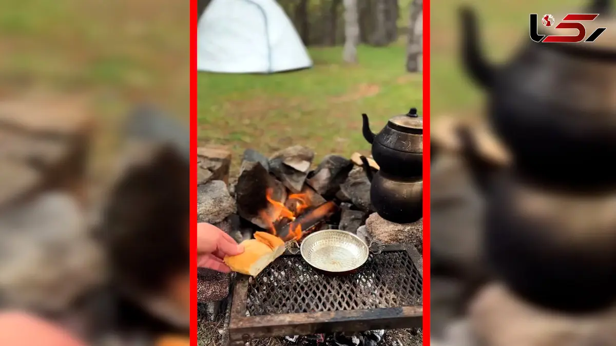فیلم حس زیبای نان گرم و چای آتشی در جنگل