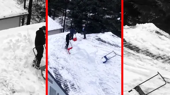 فیلم دفن خودروها زیر برف سنگین در آلاسکا