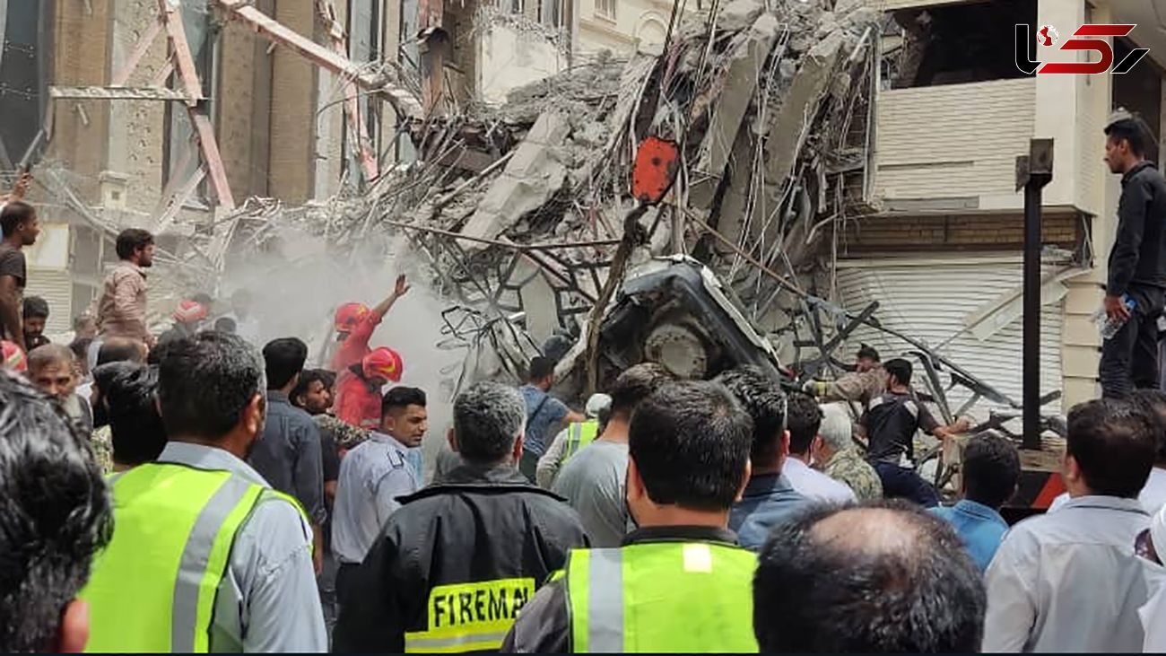گرفتار شدن 80 نفر زیر آوار ساختمان تجاری متروپل آبادان 