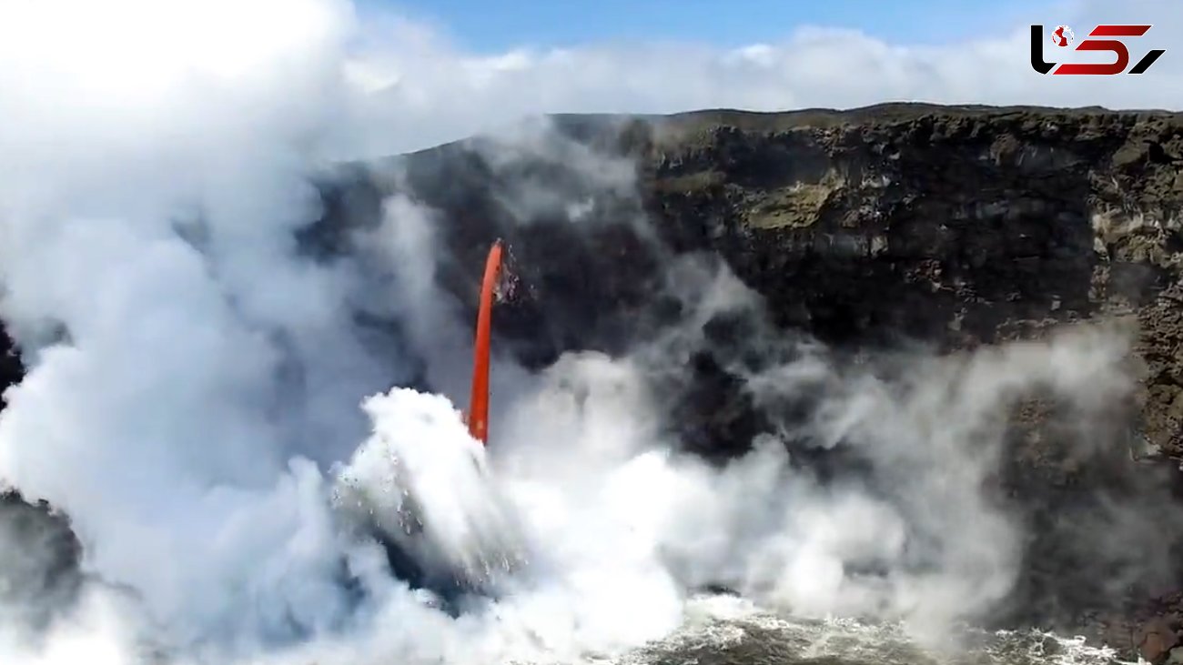 آبشاری از گدازه ها در هاوایی شگفتی ساز شد + فیلم