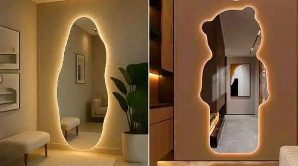 تغییر شگفت‌ انگیز دکوراسیون خانه با آینه‌ های دفرمه لوکس