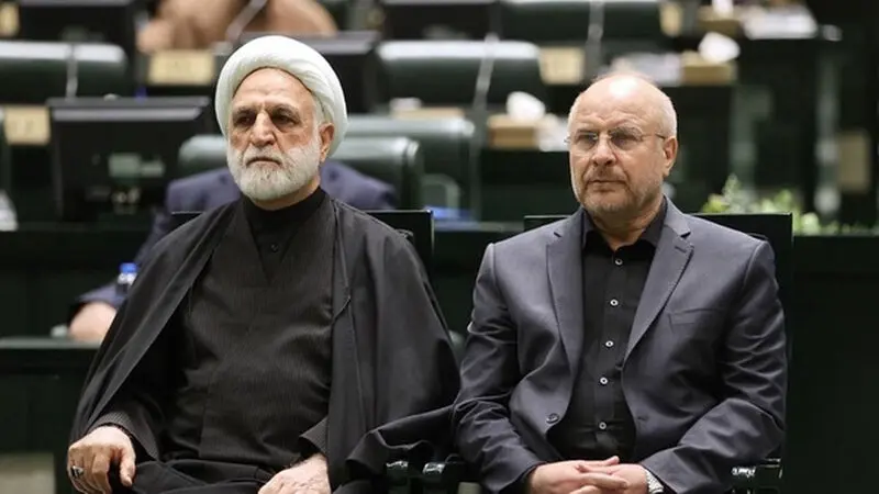 محمد باقر قالیباف رییس مجلس و حجت الاسلام محسنی اژ ه ای رییس قوه قضائیه نشست مشترک مجلس و قوه قضائیه برگزار شد