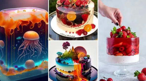 کیک ژله ای فانتزی در مدل های رنگارنگ / عکس