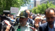 حضور فرمانده نیروی انتظامی در راهپیمایی روز قدس + عکس