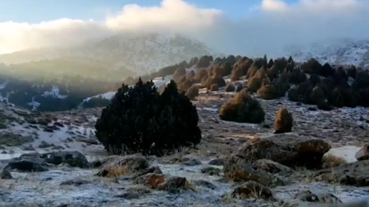 فیلم اولین برف پاییزی در درگز خراسان رضوی