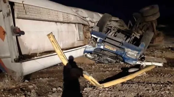 یک کشته بر اثر واژگونی تانکر سوخت در بم