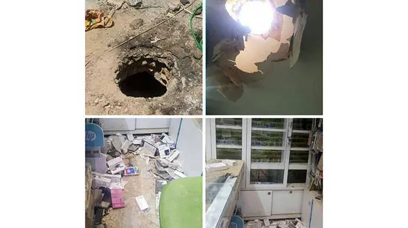 سوراخ کردن سقف مغازه موبایل‌فروشی در شاهرود!+ عکس عجیب