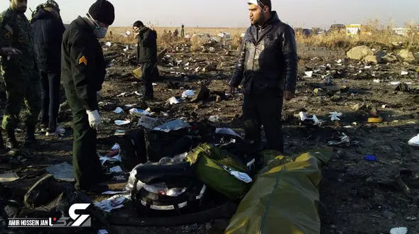 فیلم نمای کلی از محل سقوط هواپیما