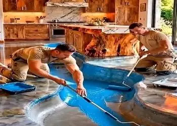 معماری خلاقانه؛ کف آشپزخونه رو کندن رودخونه ساختن خوراک سیاحت