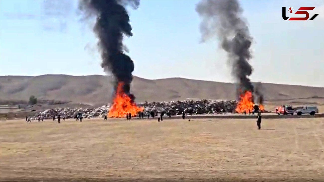 آتش زدن 800 تن کالای قاچاق در تهران + فیلم