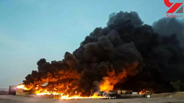 برآورد اولیه از میزان خسارت آتش سوزی کارخانه قیر در بندرعباس؛ بیش از یک میلیارد تومان