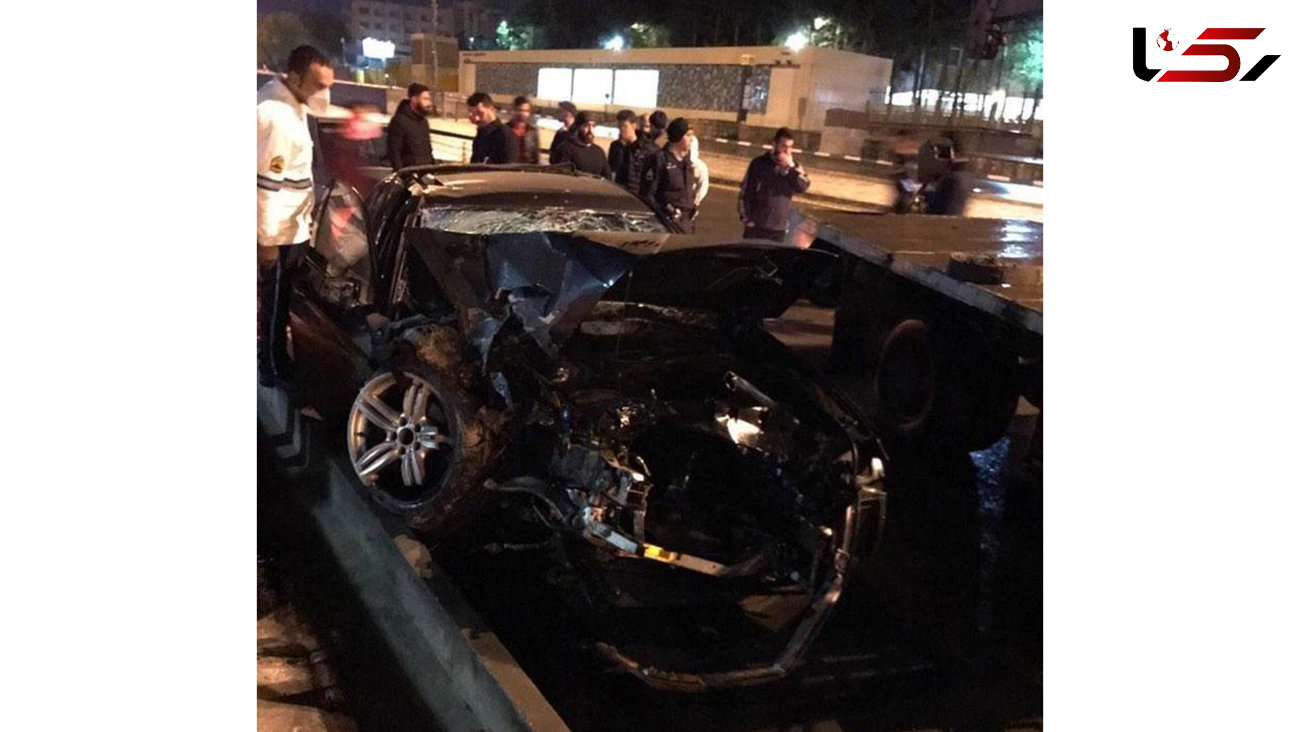 تصادف مرگبار خودروی فوق لاکچری در تهران / دختر جوان دردم فوت کرد + عکس