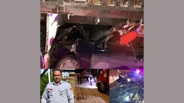 مرگ تلخ یک آتش نشان چهارمحال و بختیاری در تصادف  + عکس