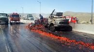 تریلی امدادگر هلال احمر، سرباز نیروی انتظامی و یک زن را له کرد / فاجعه زنجیره ای در فارس+ عکس تلخ