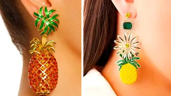 15 طرح جدید گوشواره فانتزی آناناسی که استایل شما را متفاوت می‌ کند