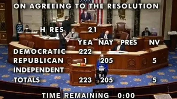 قطعنامه درخواست برکناری ترامپ تصویب شد