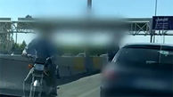 فیلم لحظه زورگیری سارقان مسلح در روز روشن / در جاده کرج رخ داد
