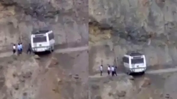 فیلم شجاع ترین راننده اتوبوس / او در لبه پرتگاه چه کرد!