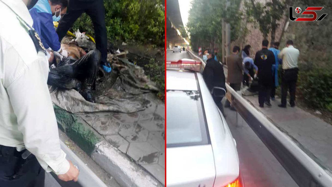 عکس جسد کرم خورده یک مرد   در اتوبان صدر تهران / عصر دیروز پیدا شد 