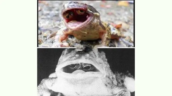 عکس / دهان این قورباغه چشم دارد !