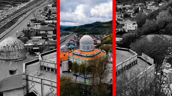 فیلم نمای هوایی امامزاده هاشم در گیلان