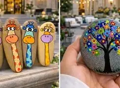 نقاشی روی سنگ های کوچک؛ خلق آثار هنری بی نظیر با 15 طرح الهام بخش
