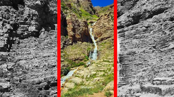 فیلم لحظه دیدن آبشار سیاه چشمان در چالوس