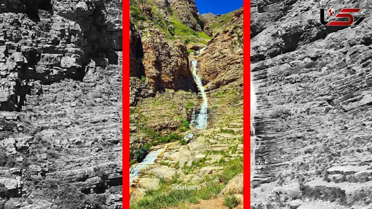 فیلم لحظه دیدن آبشار سیاه چشمان در چالوس