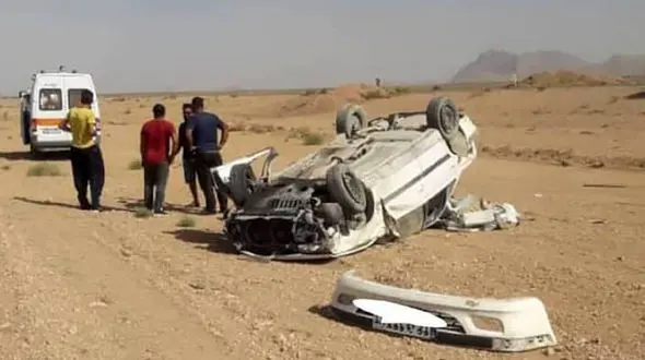 فیلم دلخراش از لحظه واژگونی مرگبار سمند به دره / در تاکستان رخ داد