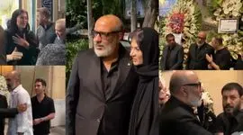 فیلم / نگاهی به تاج گلهای اعیانی مراسم ختم مادر ریما رامین‌فر؛ خودنمایی تاج گل مجید صالحی و امیرنوری با گلهایی پر از گلایل و آنتوریوم