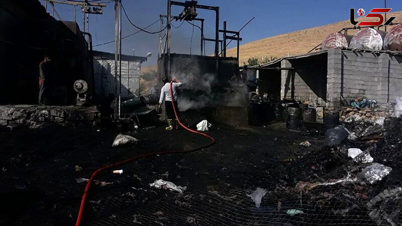 آتش کارخانه تولید ایزوگام بیجار را سوزاند