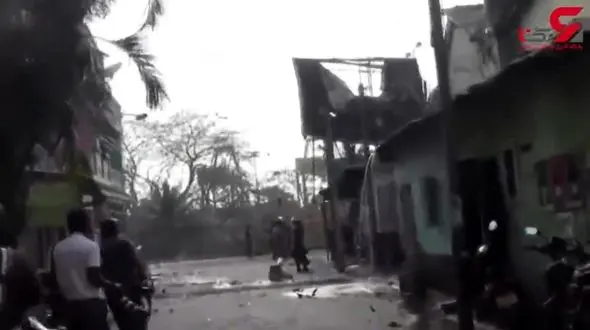 لحظه انفجار بمب در سریلانکا + فیلم