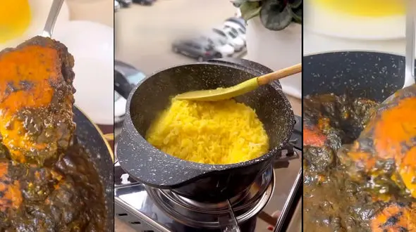 یه خورشت و سالاد با سس سبز بینهایت خوشمزه + فیلم