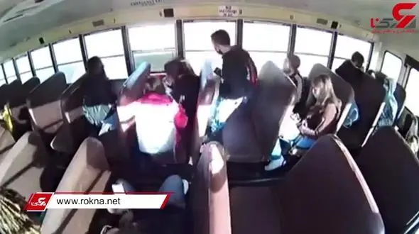  فیلم از داخل سرویس مدرسه هنگام تصادف ! 