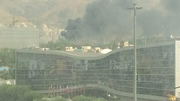 فیلم آتش‌سوزی در نمایشگاه بین‌المللی تهران +عکس