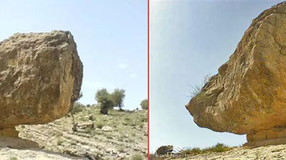 سنگ معلق روی قله کوه !+عکس