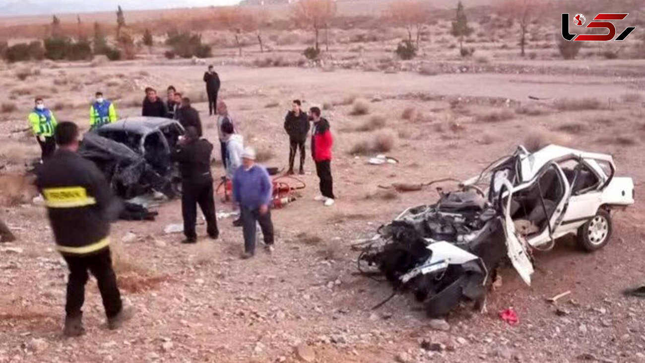 عکس تلخ از کشته شدن 5 تن در حادثه ترافیکی مرگباری در آرامستان جدید کرمان 