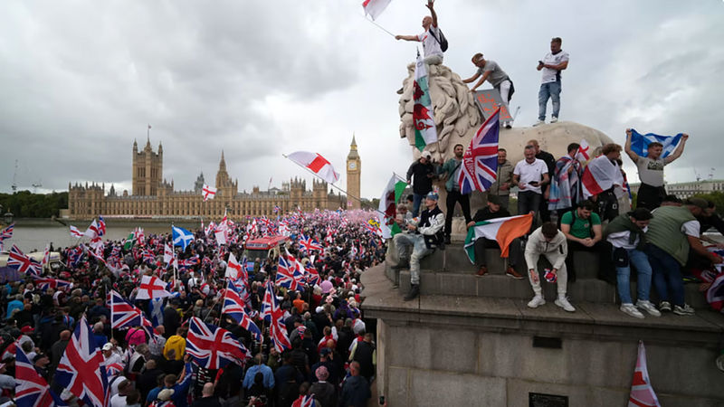 Far-right anti-immigration protests in London1