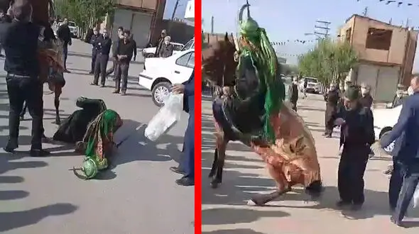 اتفاق عجبیب در مراسم تعزیه خوانی در دولت آباد + فیلم