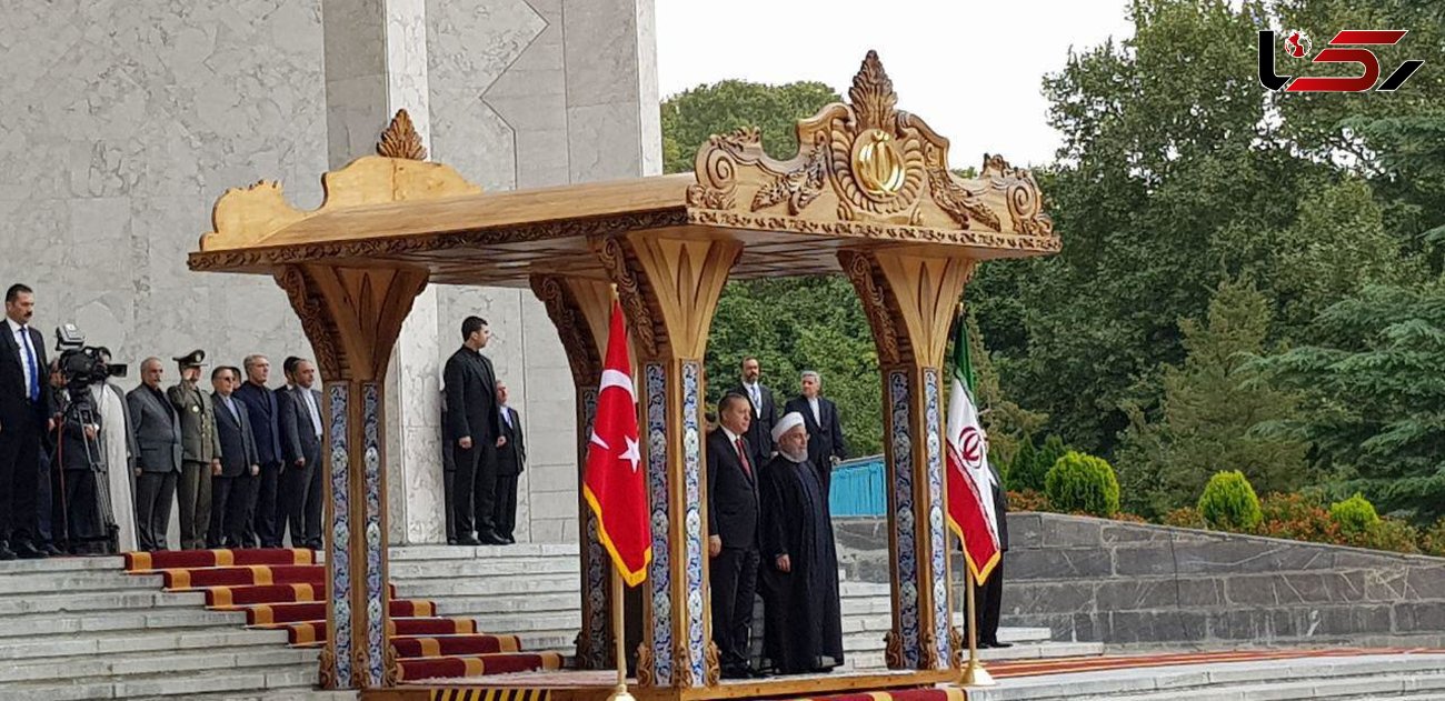 اردوغان با روحانی در کاخ سعدآباد دیدار کرد + ویدیو استقبال روحانی