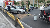 تصادف خونین در اتوبان امام علی/ 2 تهرانی زخمی شدند + عکس ها 