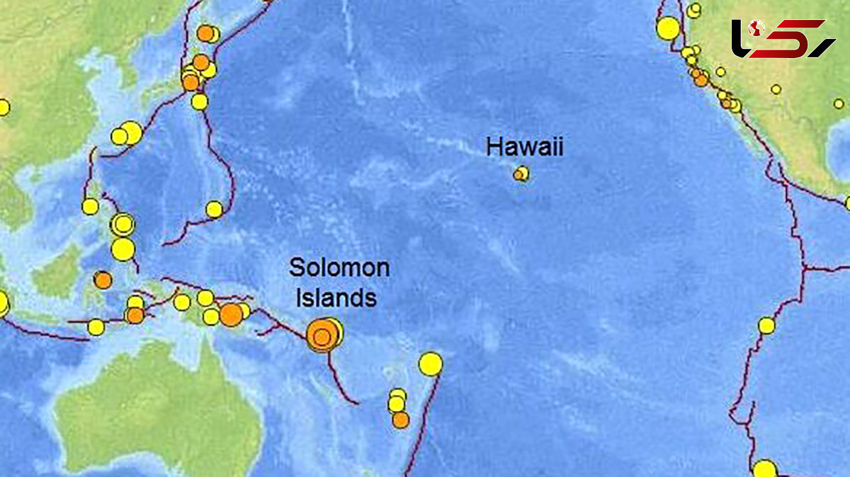 زلزله‌ای ۷ ریشتری وحشت آور در جزایر سلیمان اقیانوس آرام / هشدار سونامی داده شد