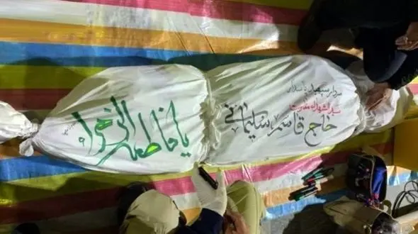 اولین عکس از پیکر سردار شهید قاسم سلیمانی در اهواز