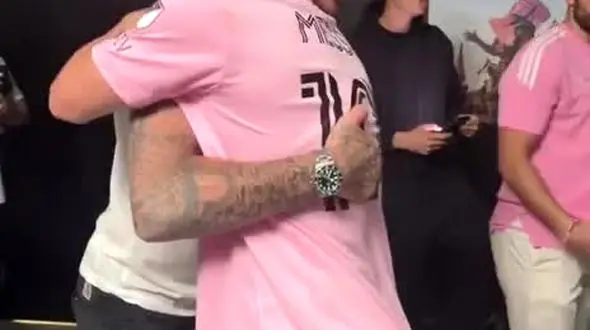 ببینید / دیدار لیونل مسی و دیوید بکهام در میامی + فیلم