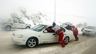 ببینید / گیر کردن خودروهای سواری در گردنە کانی کنمحور مریوان سقز به دلیل بارش برف