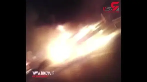 فیلم آتش گرفتن یک پراید درتبریز