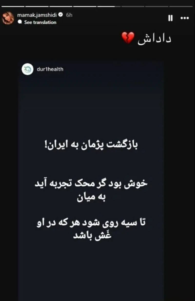 بازگشت پژمان جمشیدی به ایران