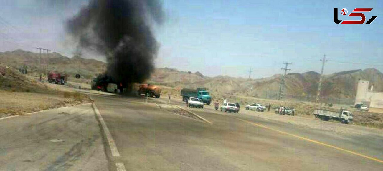 آتش سوزی اتوبوس اسکانیا در سیستان و بلوچستان+ فیلم و عکس